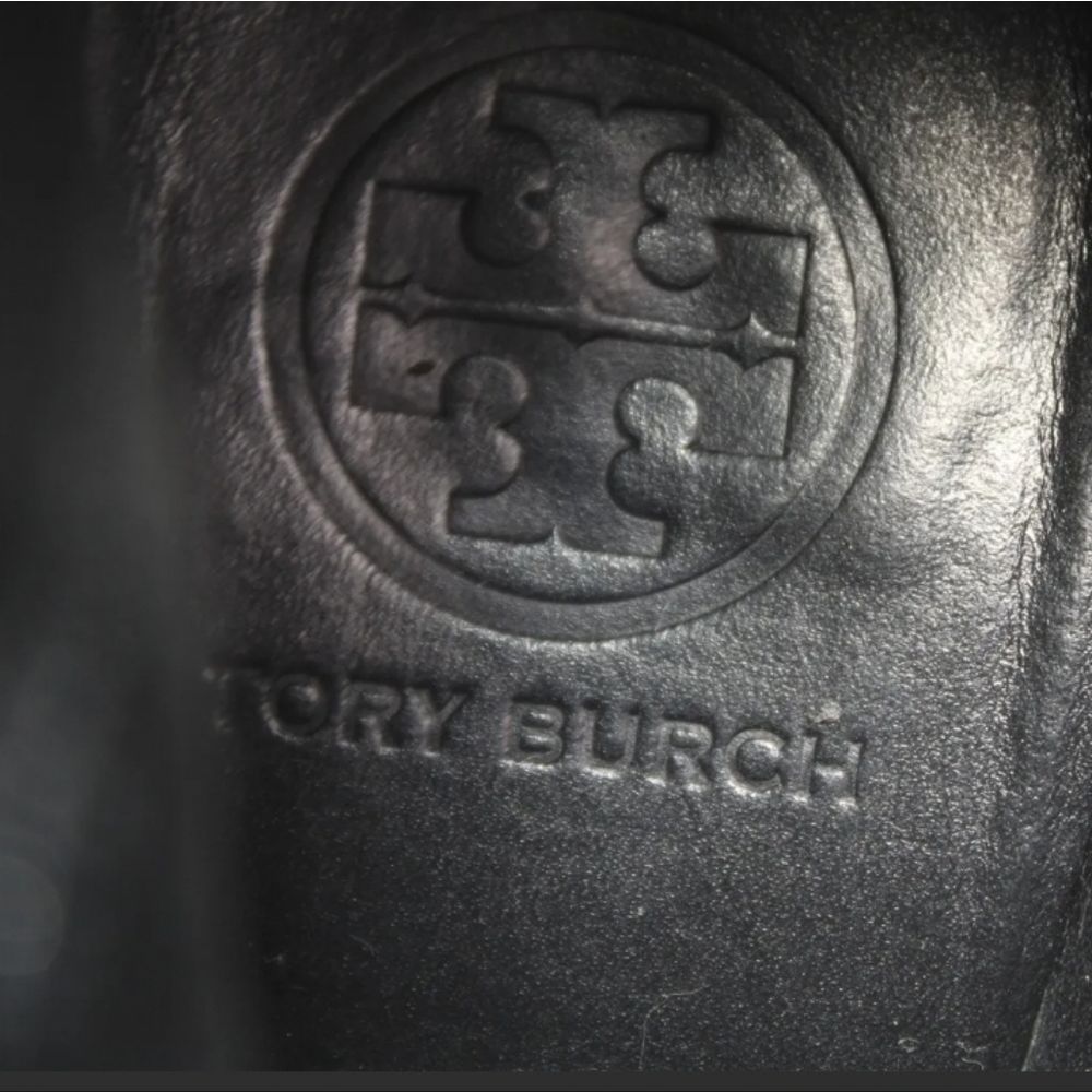 Tory Burch Womens 7 M Leather Wedge Heeled Zip Ankle Boots 👢 Booties - Picture 13 of 13